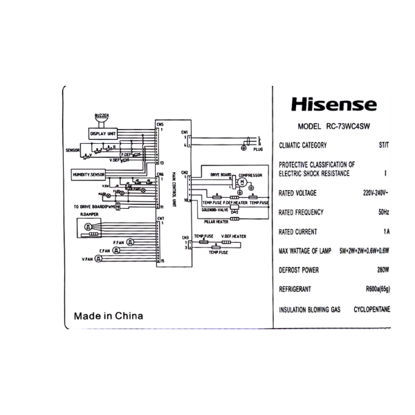 Réfrigérateur combiné Hisense RC-73WC4SW- 499L- 6 Tiroirs Réfrigérateur combiné Hisense RC-73WC4SW- 499L- 6 Tiroirs