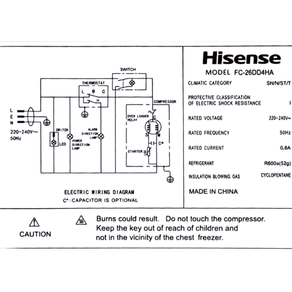 Congélateur horizontal Hisense FC-26DD4SA - 260L Brut Congélateur horizontal Hisense FC-26DD4SA - 260L Brut