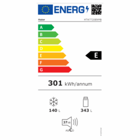 Réfrigérateur combiné Haier HTW7720ENMB- 483L - 4 Tiroirs (No Frost) – Image 8