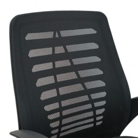 Chaise de bureau HT-7008B - Avec accoudoirs - Dossier en maille - Siège en tissu - Base en acier chromé – Image 3