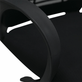 Chaise de bureau HT-7008B - Avec accoudoirs - Dossier en maille - Siège en tissu - Base en acier chromé – Image 4