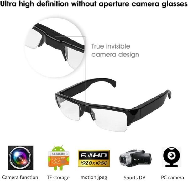 Lunettes Caméra Cachée – Full HD 1080P, Enregistrement Vidéo & Audio Discret Lunettes Caméra Cachée – Full HD 1080P, Enregistrement Vidéo & Audio Discret