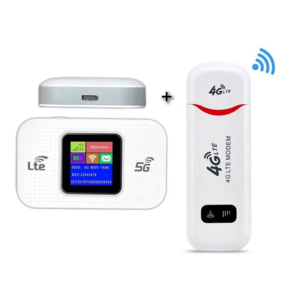 Routeur Modem Wifi de Poche Portable (Clé Internet + Routeur Modem 4G Sans Fil 150 Mbps) Routeur Modem Wifi de Poche Portable (Clé Internet + Routeur Modem 4G Sans Fil 150 Mbps)