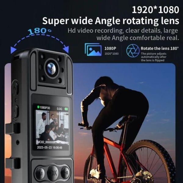 Caméra Corporelle H82 Bodycam FHD 1080P (Caméscope avec Enregistrement Audio et Vidéo + MicroSD 64GB) Caméra Corporelle H82 Bodycam FHD 1080P (Caméscope avec Enregistrement Audio et Vidéo + MicroSD 64GB)