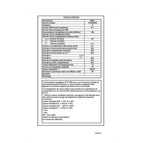 Congélateurs vertical Beko RFSE300S - 197L – Image 4