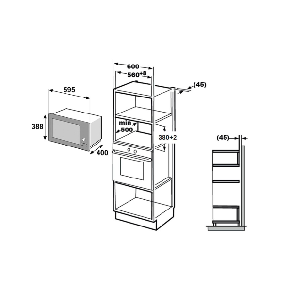 Micro-ondes encastrable Beko BMGB25333X - 25L - 900W Micro-ondes encastrable Beko BMGB25333X - 25L - 900W