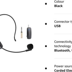 Casque Microphone Sans Fil Unbrand – Amplificateur de Voix + Haut-Parleur Intégré, Idéal pour Enseignement & Présentations – Image 3