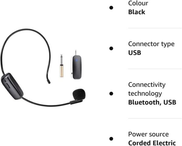 Casque Microphone Sans Fil Unbrand – Amplificateur de Voix + Haut-Parleur Intégré, Idéal pour Enseignement & Présentations Casque Microphone Sans Fil Unbrand – Amplificateur de Voix + Haut-Parleur Intégré, Idéal pour Enseignement & Présentations