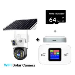 Camera Solaire Wifi (Routeur 5G Wifi Portable + MicroSD 64Go)