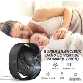 Ventilateur Portable Rechargeable – 3 Vitesses – Image 3