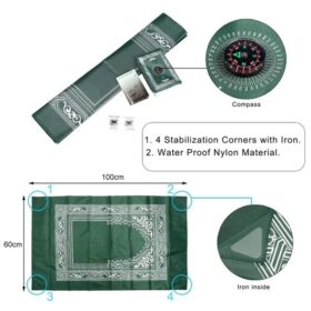 Tapis de prière musulman portable imperméable avec boussole – Image 4