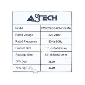 Four encastrable à gaz Astech F06622GZ-60NOG-MA – Image 9