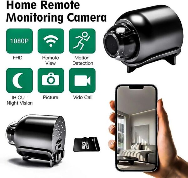 Mini Caméra Cachée Sans Fil Wifi (Pour La Sécurité à Distance + Micro Sd 64 GB) Mini Caméra Cachée Sans Fil Wifi (Pour La Sécurité à Distance + Micro Sd 64 GB)