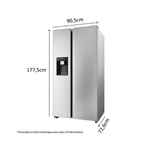 Side by side Haier HSW59F18EIMM - 601L - 2 Tiroirs (No Frost Distributeur d'eau et de Glace ) Side by side Haier HSW59F18EIMM - 601L - 2 Tiroirs (No Frost Distributeur d'eau et de Glace )