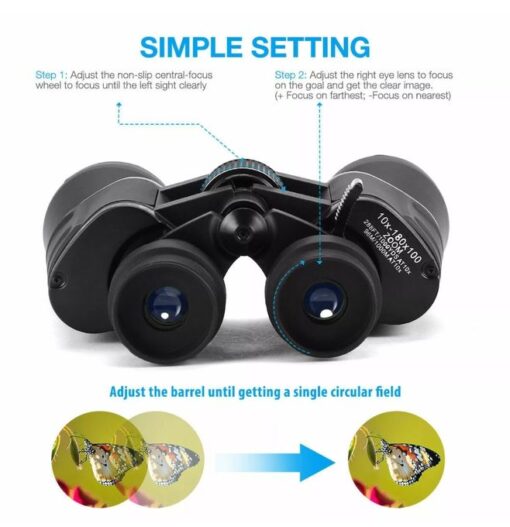 Jumelles Zoom 180X100 HD Militaire Jour/Nuit – Observation Longue Distance Chasse, Camping, Sport Jumelles Zoom 180X100 HD Militaire Jour/Nuit – Observation Longue Distance Chasse, Camping, Sport