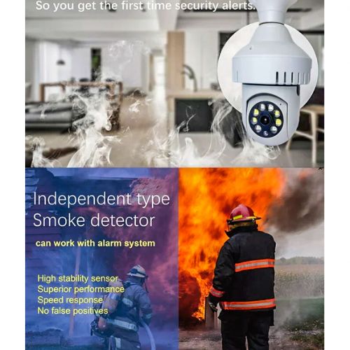 Caméra Alarme Incendie Sans Fil Détecteur de Fumée Caméra Alarme Incendie Sans Fil Détecteur de Fumée