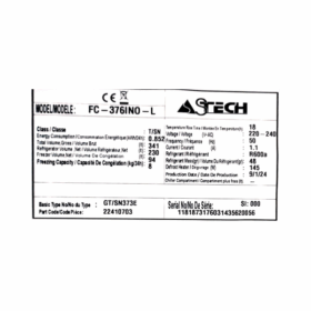 Réfrigérateur combiné avec fontaine ASTECH FC376INL - 324L - 3 Tiroirs (No-Frost) – Image 12