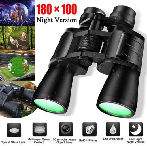 Jumelles Zoom 180X100 HD Militaire Jour/Nuit – Observation Longue Distance Chasse, Camping, Sport Jumelles Zoom 180X100 HD Militaire Jour/Nuit – Observation Longue Distance Chasse, Camping, Sport