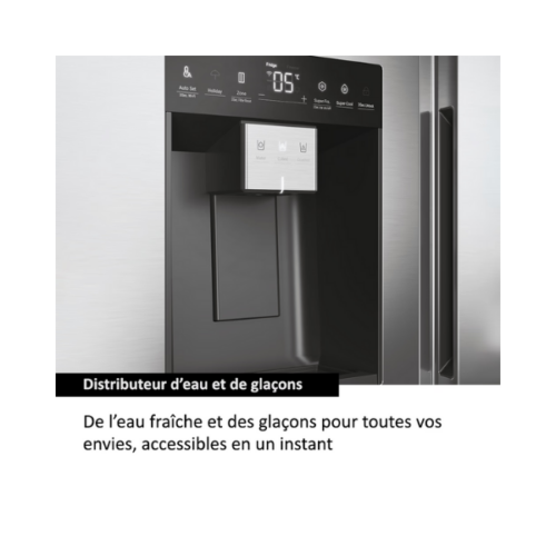 Side by side Haier HSW59F18EIMM - 601L - 2 Tiroirs (No Frost Distributeur d'eau et de Glace ) – Image 6