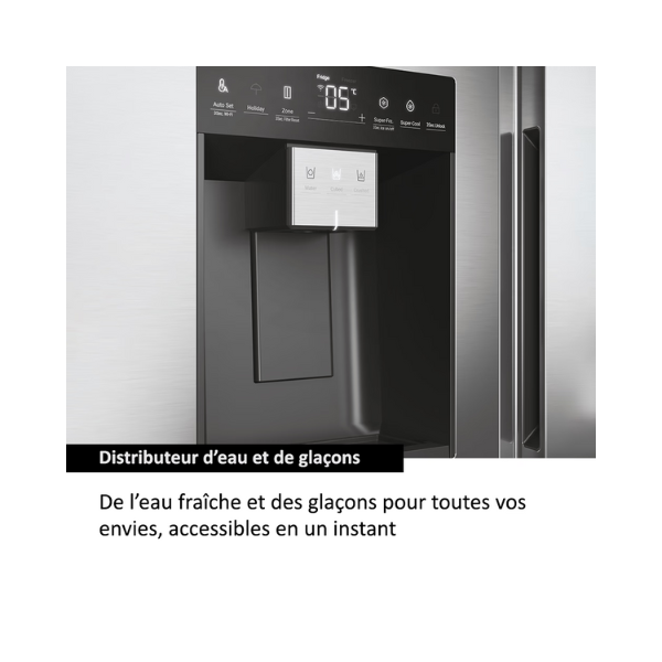 Side by side Haier HSW59F18EIMM - 601L - 2 Tiroirs (No Frost Distributeur d'eau et de Glace ) Side by side Haier HSW59F18EIMM - 601L - 2 Tiroirs (No Frost Distributeur d'eau et de Glace )