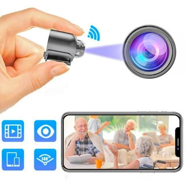 Mini Caméra Cachée Sans Fil Wifi (Pour La Sécurité à Distance + Micro Sd 64 GB) Mini Caméra Cachée Sans Fil Wifi (Pour La Sécurité à Distance + Micro Sd 64 GB)