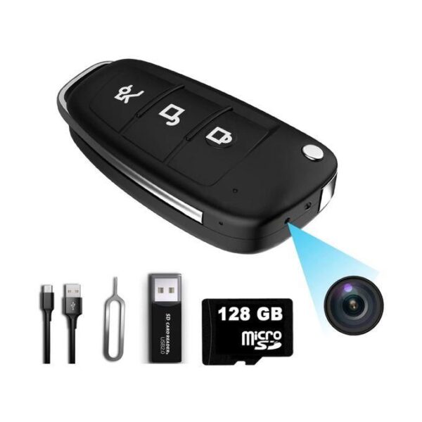 Caméra Cachée Porte-Clés Voiture avec Micro SD 128Go - Full HD 1080P Caméra Cachée Porte-Clés Voiture avec Micro SD 128Go - Full HD 1080P