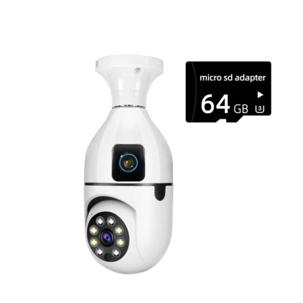 Caméra de Sécurité Sans Fil avec Double Objectif +Sd 64Go Caméra de Sécurité Sans Fil avec Double Objectif +Sd 64Go
