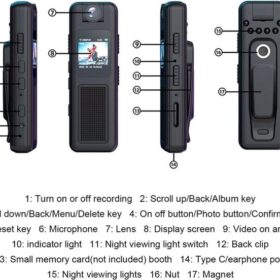 Mini Caméra de Corps HD 180° – Enregistrement Vidéo/Audio avec Vision Nocturne – Image 8