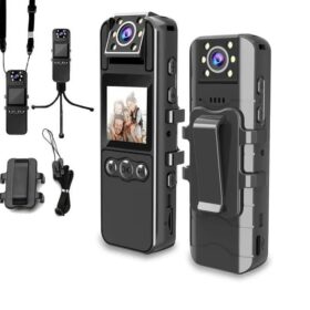 Caméra Corporelle FHD 1080P – Enregistrement Vidéo & Audio + MicroSD 64GB