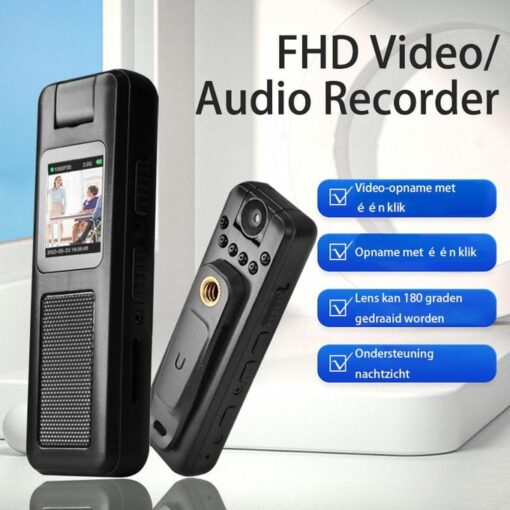 Mini Caméra de Corps HD 180° – Enregistrement Vidéo/Audio avec Vision Nocturne Mini Caméra de Corps HD 180° – Enregistrement Vidéo/Audio avec Vision Nocturne
