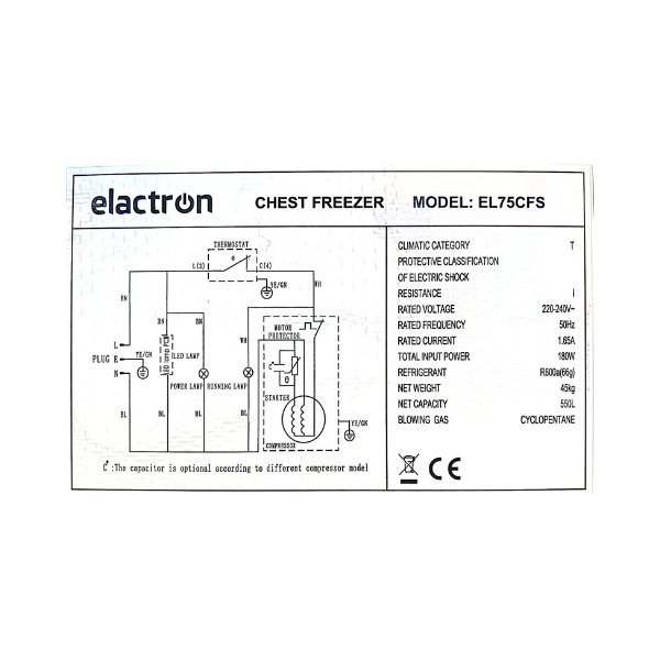 Congélateur horizontal Elactron EL75CFS - 550L Congélateur horizontal Elactron EL75CFS - 550L