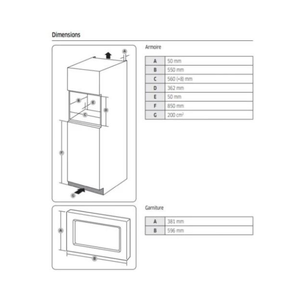 Micro-ondes encastrable Samsung MS23A7013AT - 23L Micro-ondes encastrable Samsung MS23A7013AT - 23L