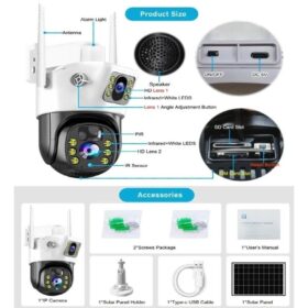Caméra Solaire Double Objectif 4K 5MP + 128GB – Image 5