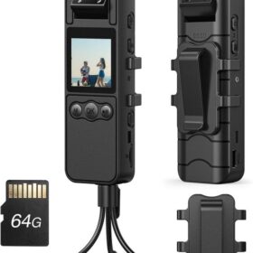 Caméra Corporelle FHD 1080P – Enregistrement Vidéo & Audio + MicroSD 64GB