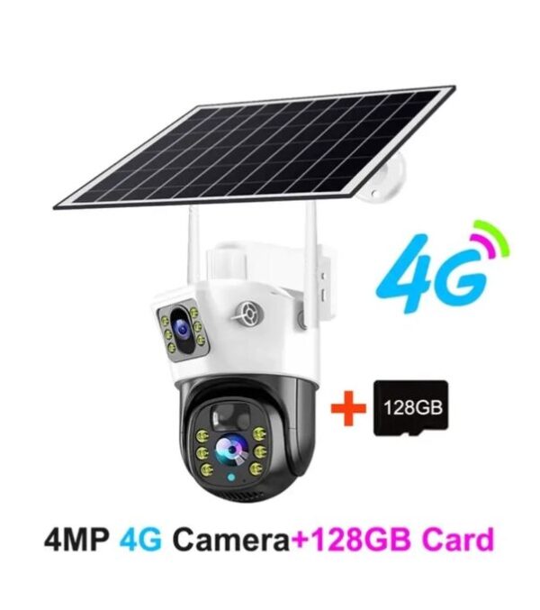 Caméra Solaire Double Objectif 4K 5MP + 128GB Caméra Solaire Double Objectif 4K 5MP + 128GB