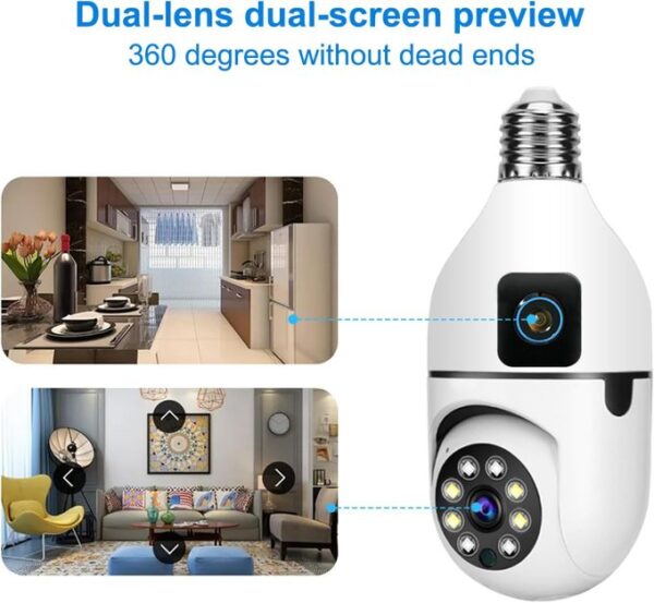 Caméra de Sécurité Sans Fil avec Double Objectif +Sd 64Go Caméra de Sécurité Sans Fil avec Double Objectif +Sd 64Go
