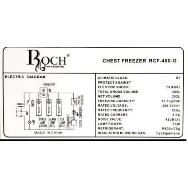 Congélateur horizontal Roch RCF-400-G - 400L Congélateur horizontal Roch RCF-400-G - 400L