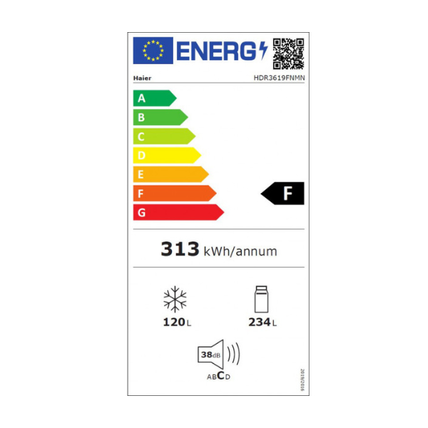 Réfrigérateur combiné HAIER HDR3619FNMN -354 L-NO FROST-3T Réfrigérateur combiné HAIER HDR3619FNMN -354 L-NO FROST-3T
