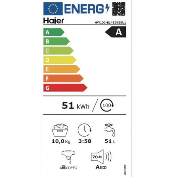 Machine à laver HAIER - 10kg -HW-100-B14595S8 Machine à laver HAIER - 10kg -HW-100-B14595S8
