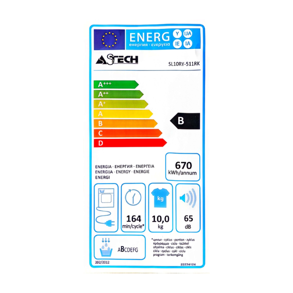 Sèche-linge Astech SL10RY-511 - 10 kg Sèche-linge Astech SL10RY-511 - 10 kg