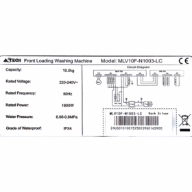 Machine à laver Astech MLV10F-M1003-LC - 10kg (Inverter) – Image 7
