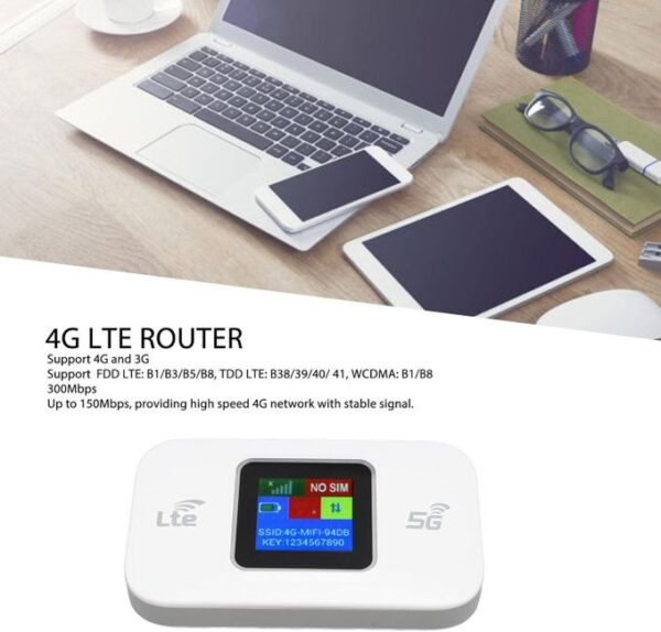 Routeur WiFi Mobile Generic 5G/4G LTE – 300 Mbps, Portable, Carte SIM, Jusqu’à 10 Utilisateurs, Compatible Smartphones & PC Routeur WiFi Mobile Generic 5G/4G LTE – 300 Mbps, Portable, Carte SIM, Jusqu’à 10 Utilisateurs, Compatible Smartphones & PC