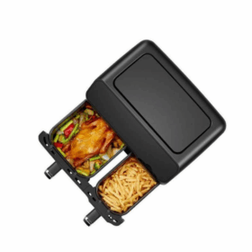 Air fryer - Friteuse à air Hisense H08AFBK2S1 - 4+4L - 2700W - Double panier – Image 2