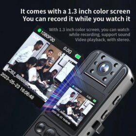 Caméra Corporelle H82 Bodycam FHD 1080P (Caméscope avec Enregistrement Audio et Vidéo + MicroSD 64GB) – Image 3