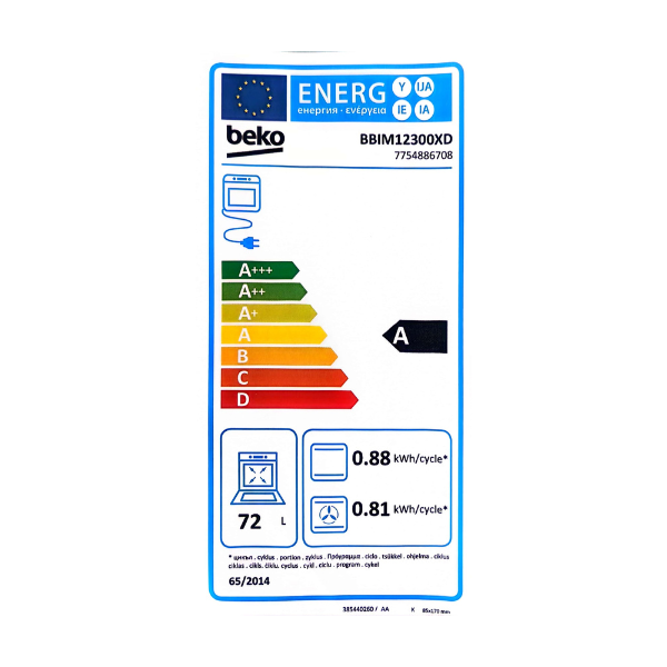 Four encastrable électrique Beko BBIM12300XD - 72L - 60cm Four encastrable électrique Beko BBIM12300XD - 72L - 60cm