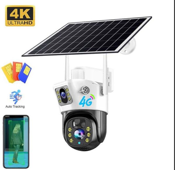 Caméra Solaire Double Objectif 4K 5MP + 128GB Caméra Solaire Double Objectif 4K 5MP + 128GB