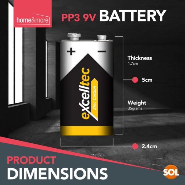 Batteries Durables Haute Performance Excelltel 5pk 9V 550 mAh Batteries Durables Haute Performance Excelltel 5pk 9V 550 mAh