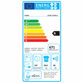 Sèche-linge Candy CSOEC10DGS- 10k(Séchage par Condensation) – Image 6