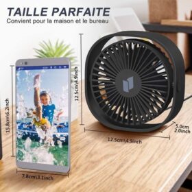 Ventilateur Portable Rechargeable – 3 Vitesses – Image 4