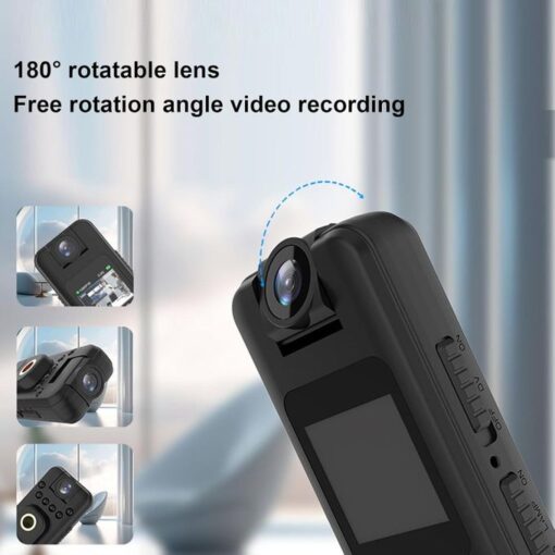 Mini Caméra de Corps HD 180° – Enregistrement Vidéo/Audio avec Vision Nocturne Mini Caméra de Corps HD 180° – Enregistrement Vidéo/Audio avec Vision Nocturne